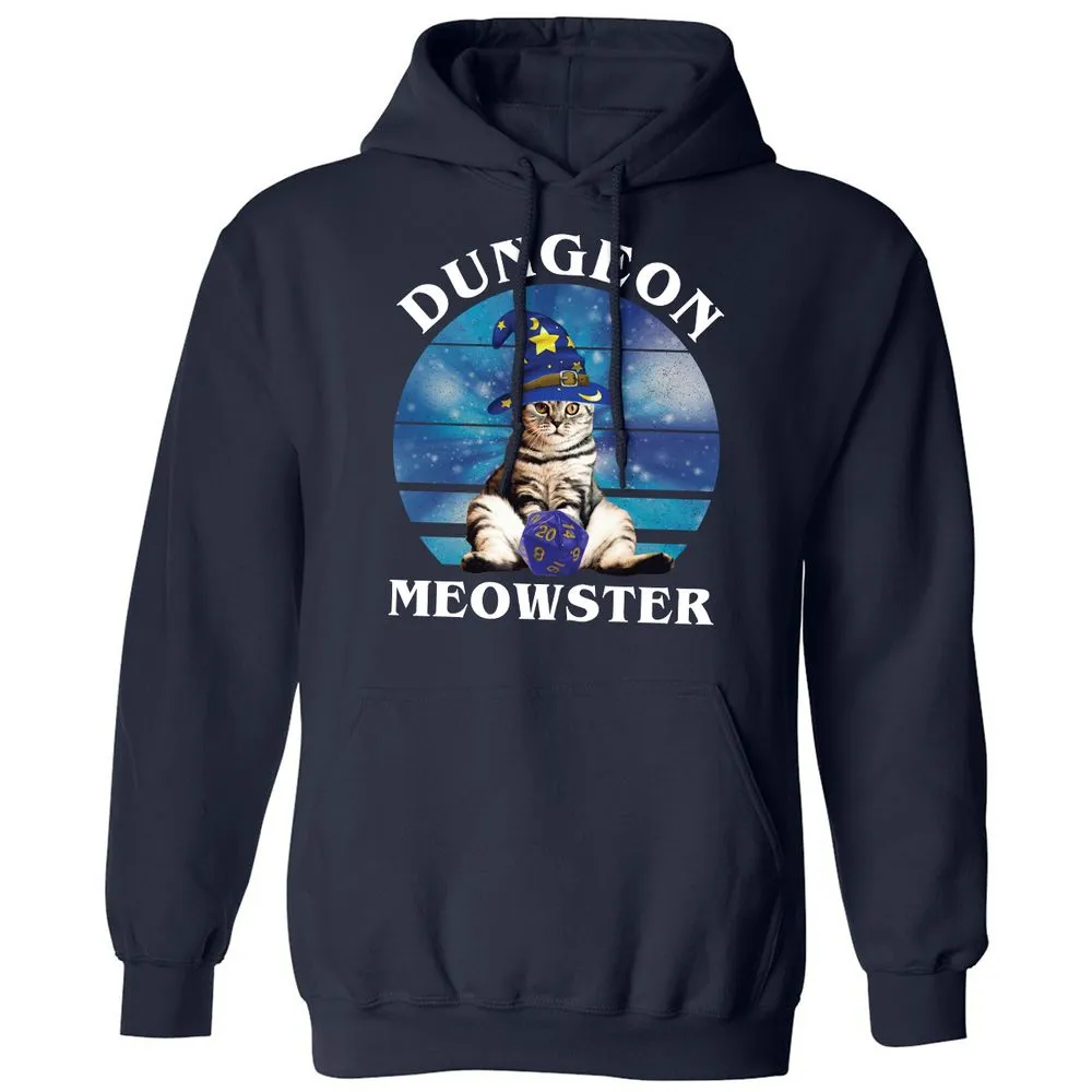 Dungeon Meowster Vintage Classic Unisex Hoodie - Navy - 2