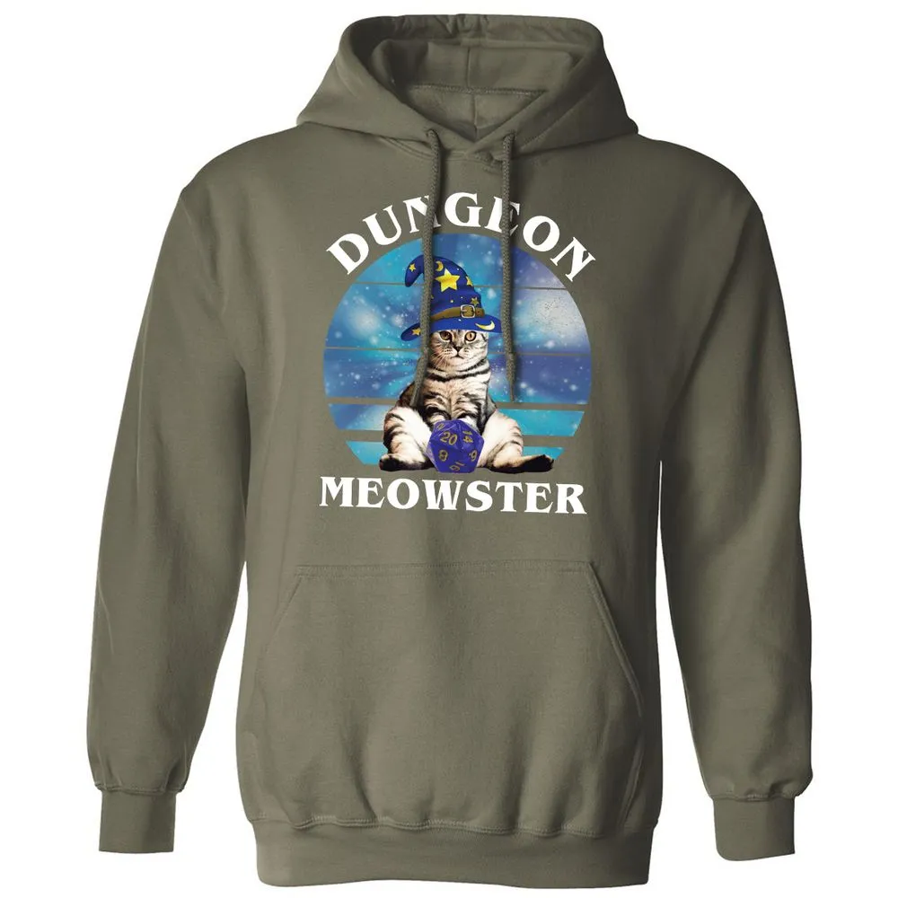 Dungeon Meowster Vintage Classic Unisex Hoodie - Military Green - 4