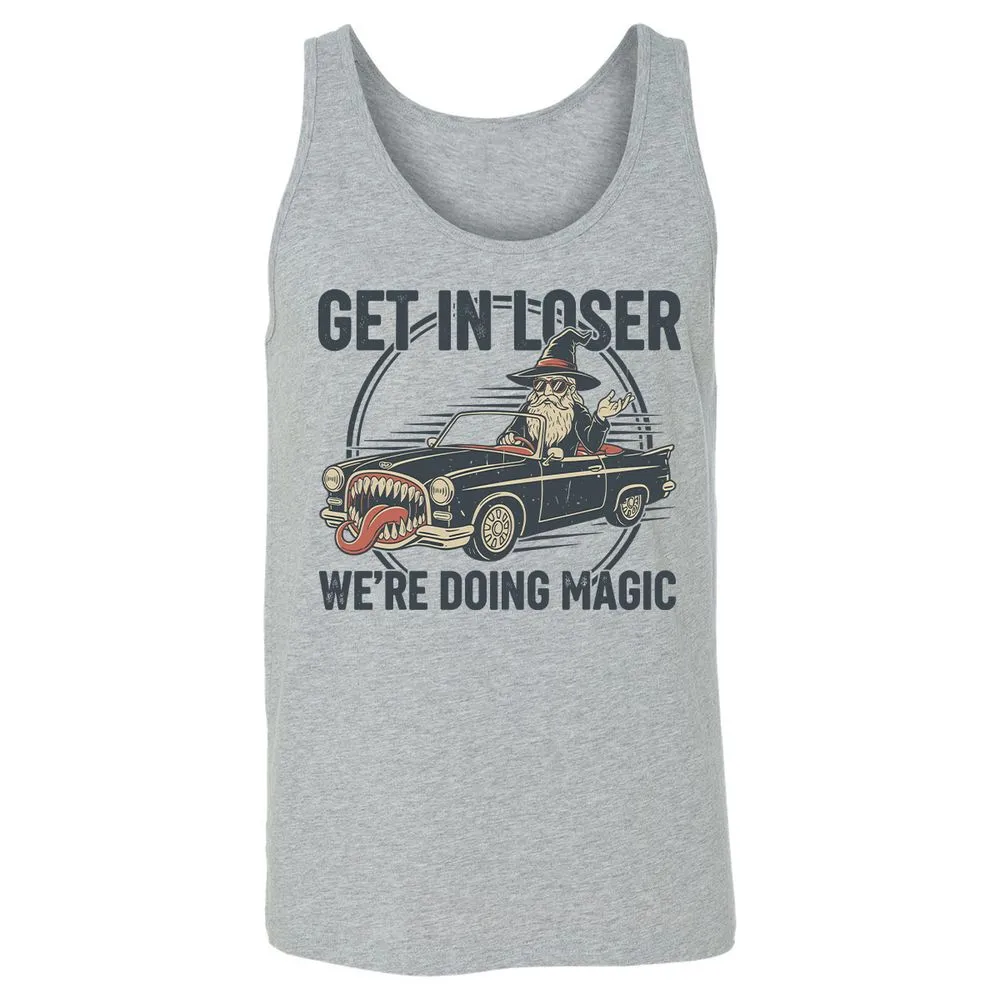 GET IN LOSER, WE’RE DOING MAGIC Unisex Jersey Tank - Athletic Heather - 4