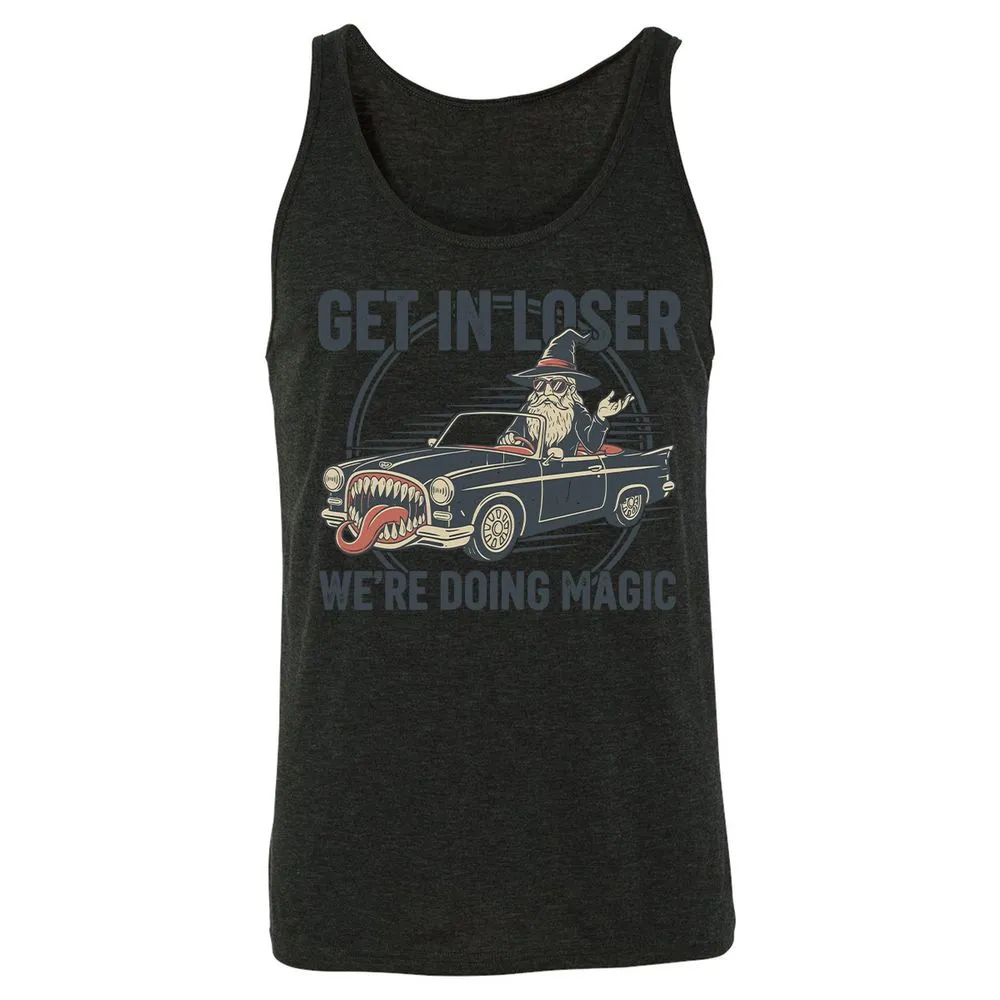 GET IN LOSER, WE’RE DOING MAGIC Unisex Jersey Tank - Charcoal Black Triblend - 5