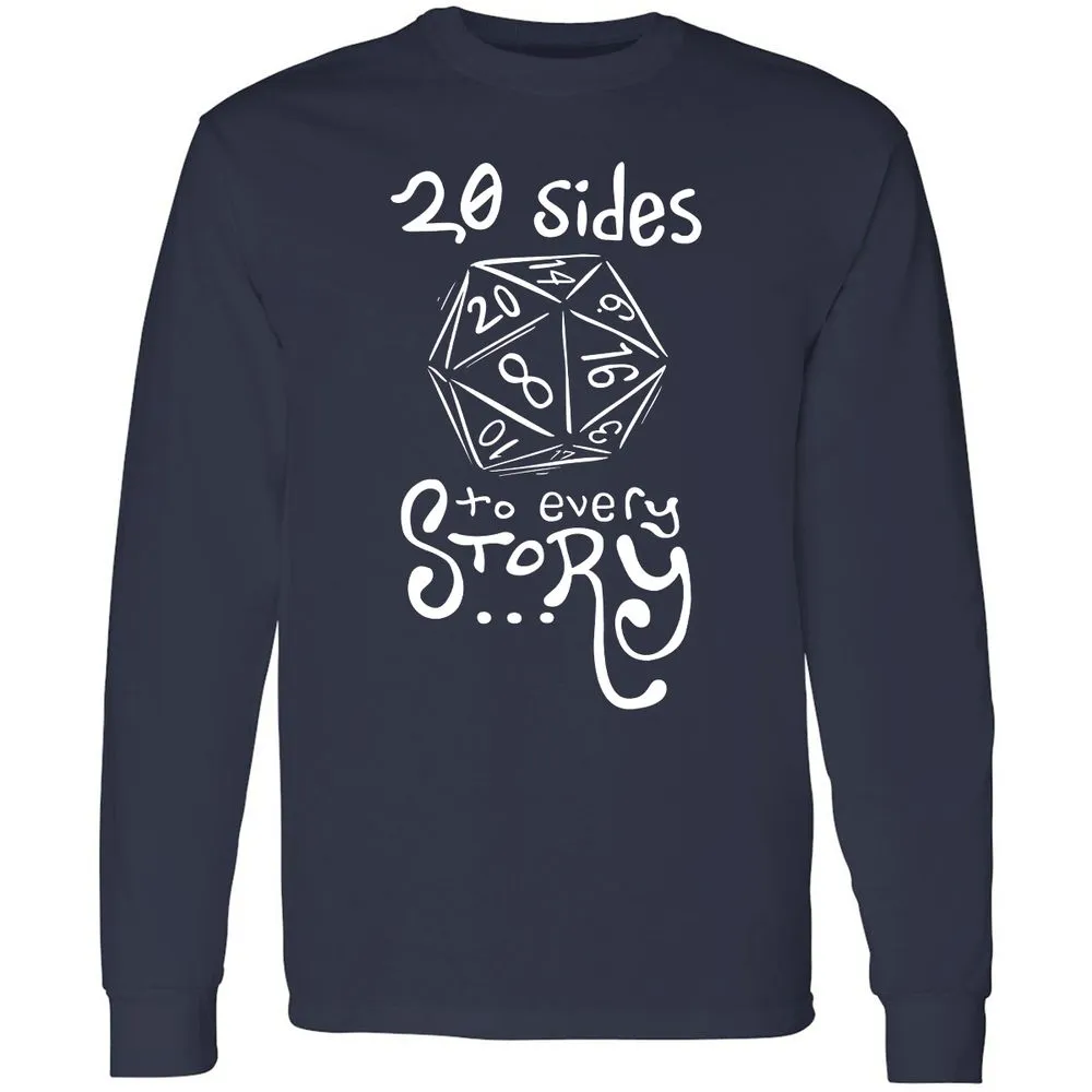 20 Sides to Every Story Long Sleeve T-Shirt - Navy - 2