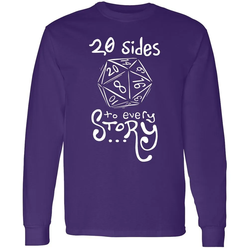 20 Sides to Every Story Long Sleeve T-Shirt - Purple - 13