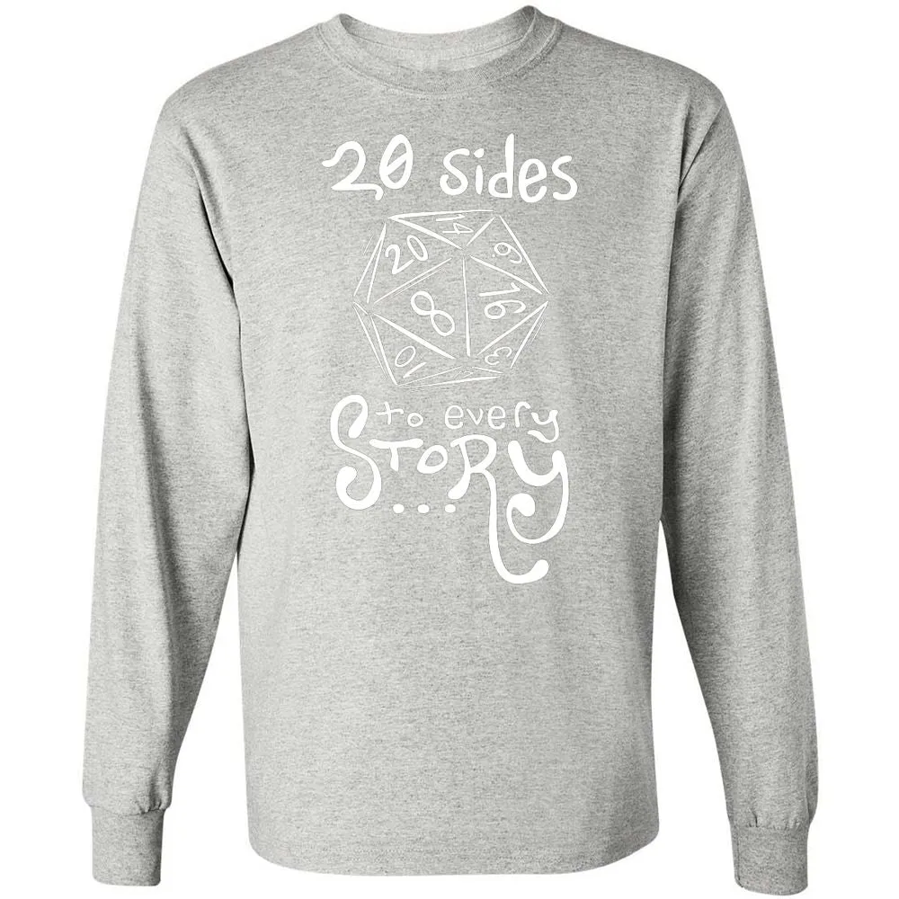 20 Sides to Every Story Long Sleeve T-Shirt - Ash - 7
