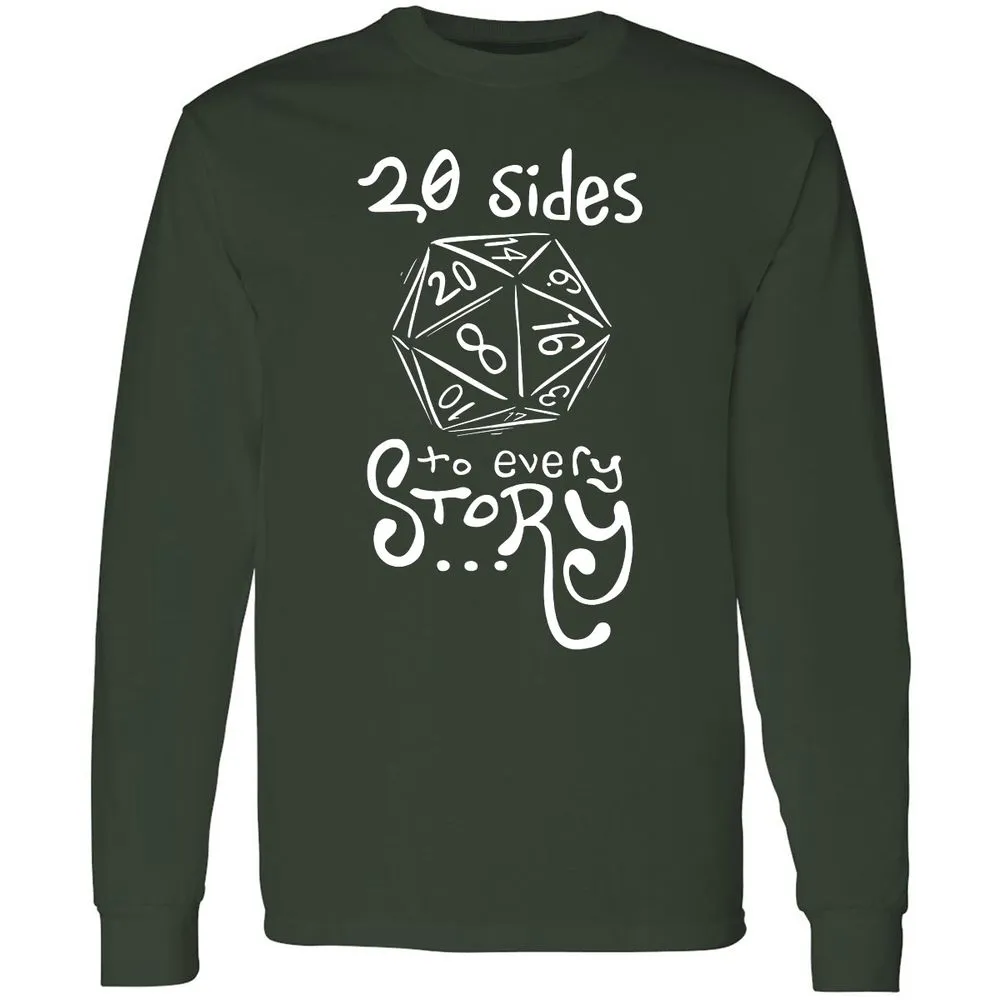20 Sides to Every Story Long Sleeve T-Shirt - Forest Green - 4