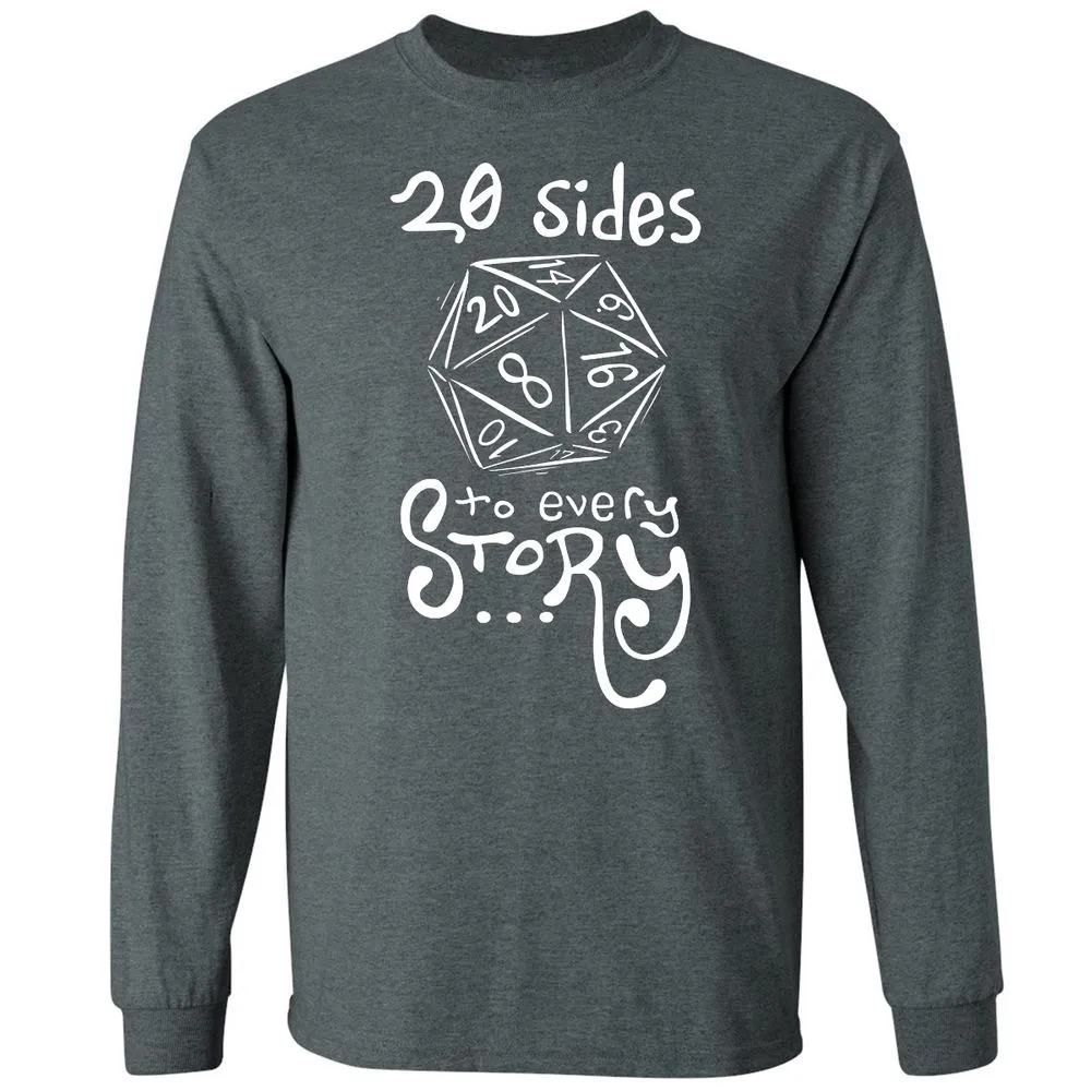 20 Sides to Every Story Long Sleeve T-Shirt - Dark Heather - 15