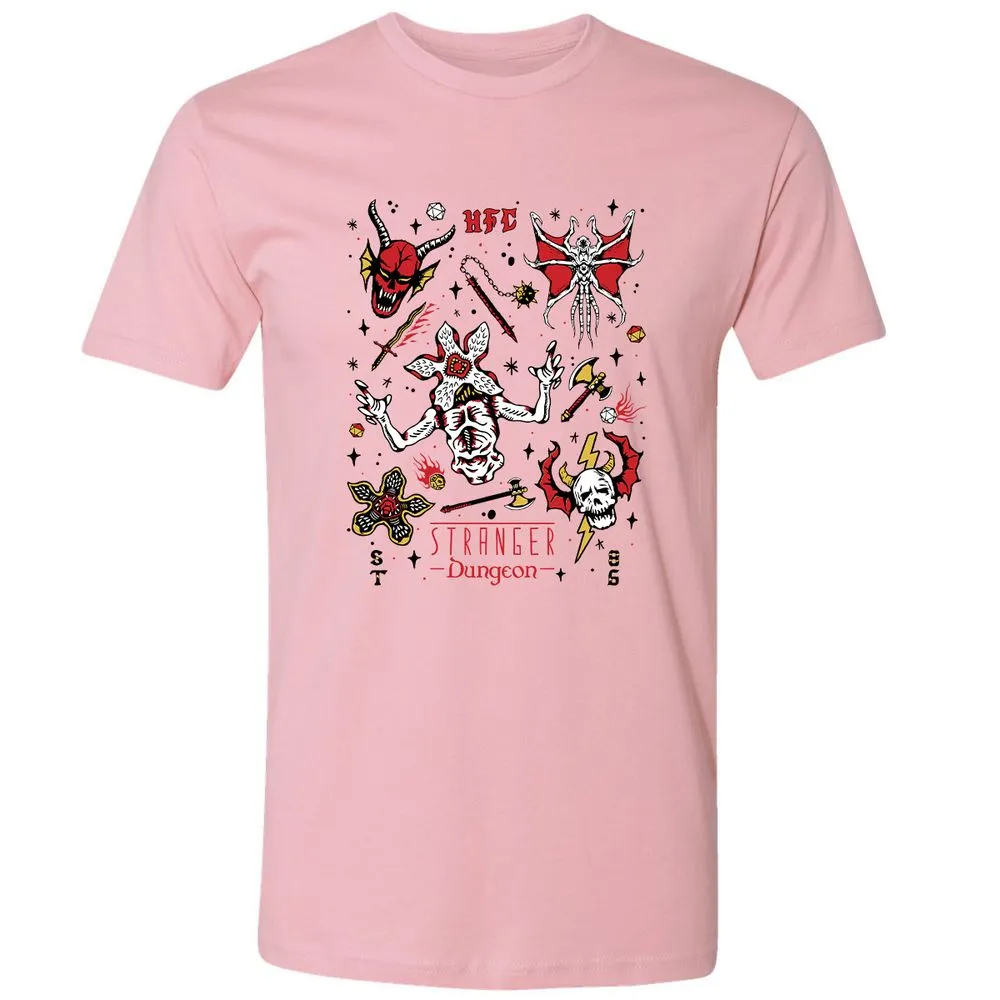 STRANGER DUNGEON Premium Unisex T-Shirt - Light Pink - 3