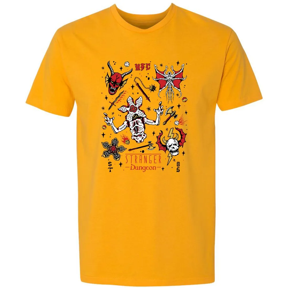 STRANGER DUNGEON Premium Unisex T-Shirt - Gold - 12