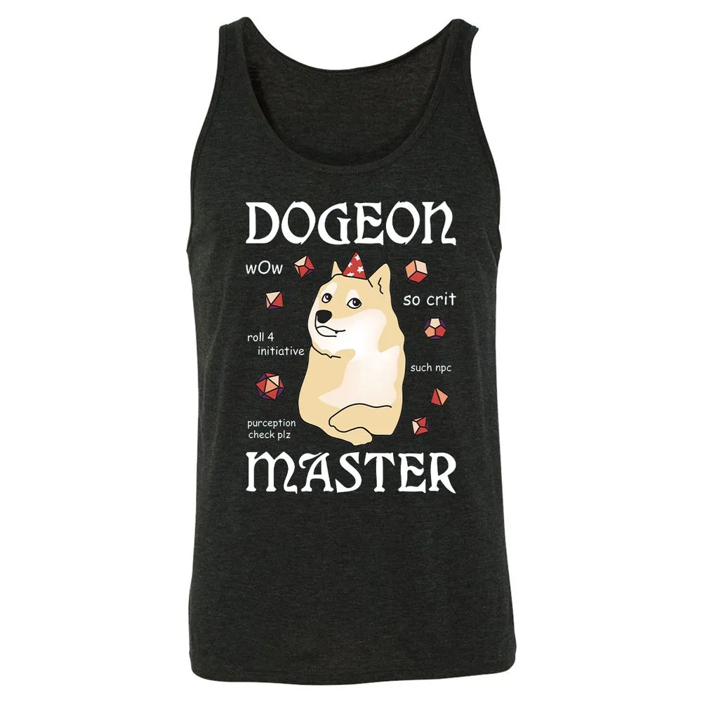 Dogeon Master Unisex Jersey Tank - Charcoal Black Triblend - 5