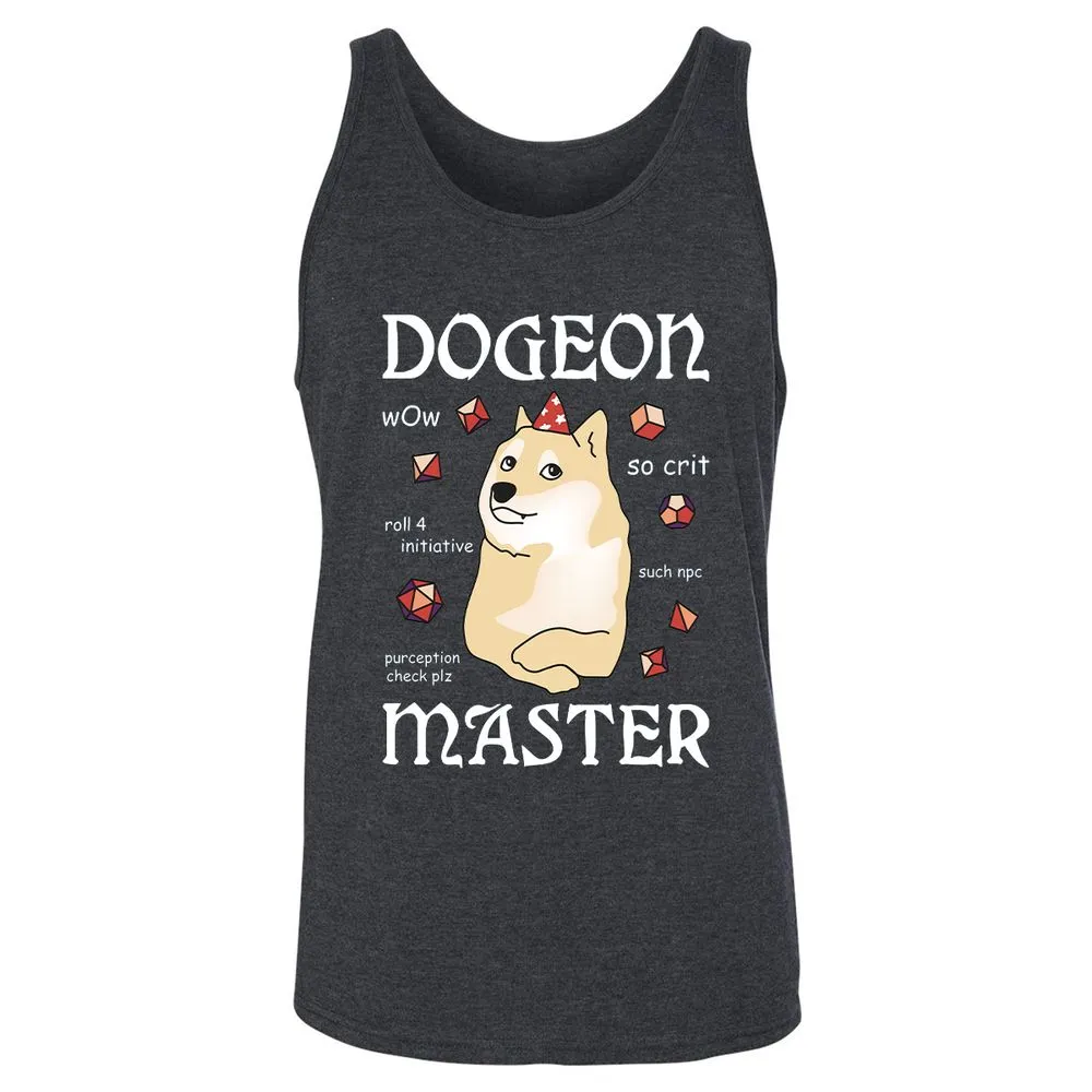 Dogeon Master Unisex Jersey Tank - Dark Grey Heather - 6