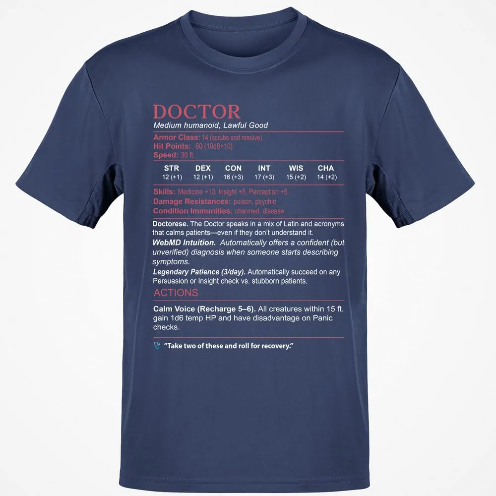Doctor Stats Classic Unisex T-Shirt - Navy - 7