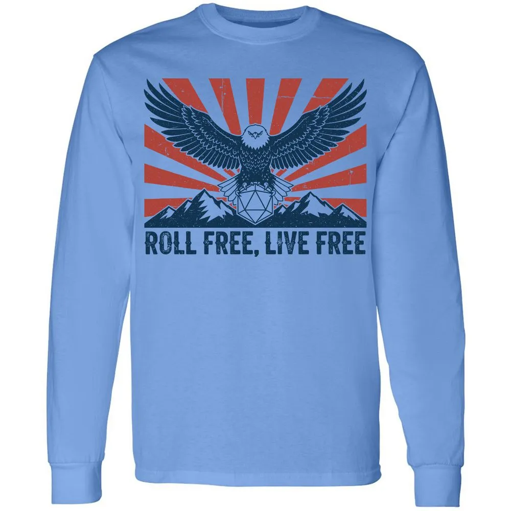 Roll Free, Live Free Long Sleeve T-Shirt - Carolina Blue - 2