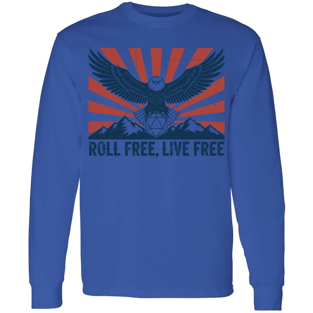 Roll Free, Live Free Long Sleeve T-Shirt - Royal - 4