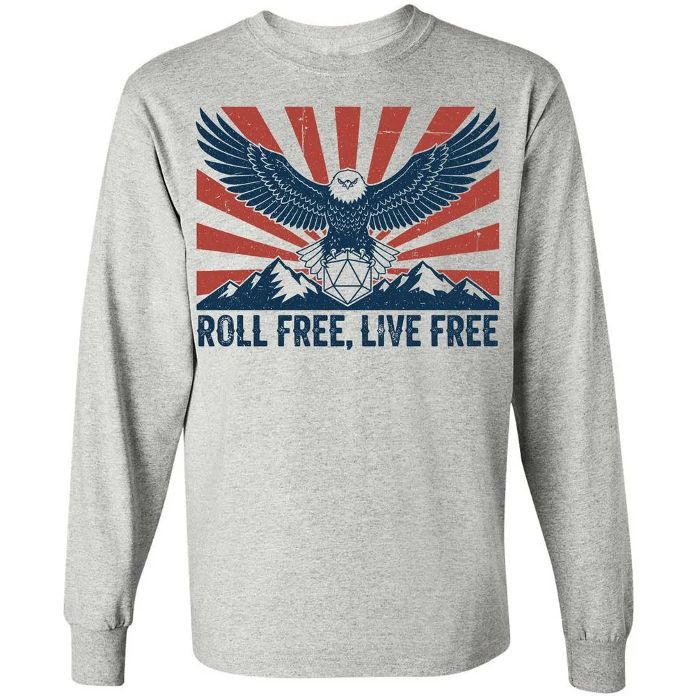 Roll Free, Live Free Long Sleeve T-Shirt - Ash - 5