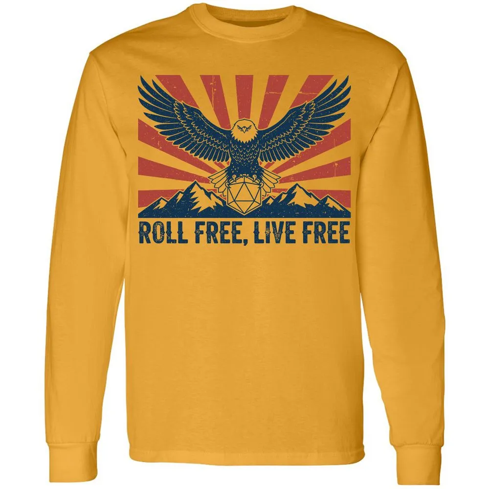 Roll Free, Live Free Long Sleeve T-Shirt - Gold - 9