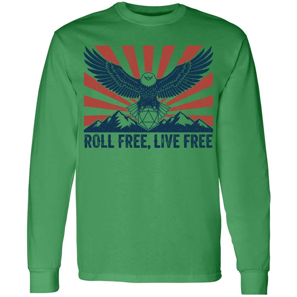 Roll Free, Live Free Long Sleeve T-Shirt - Irish Green - 10