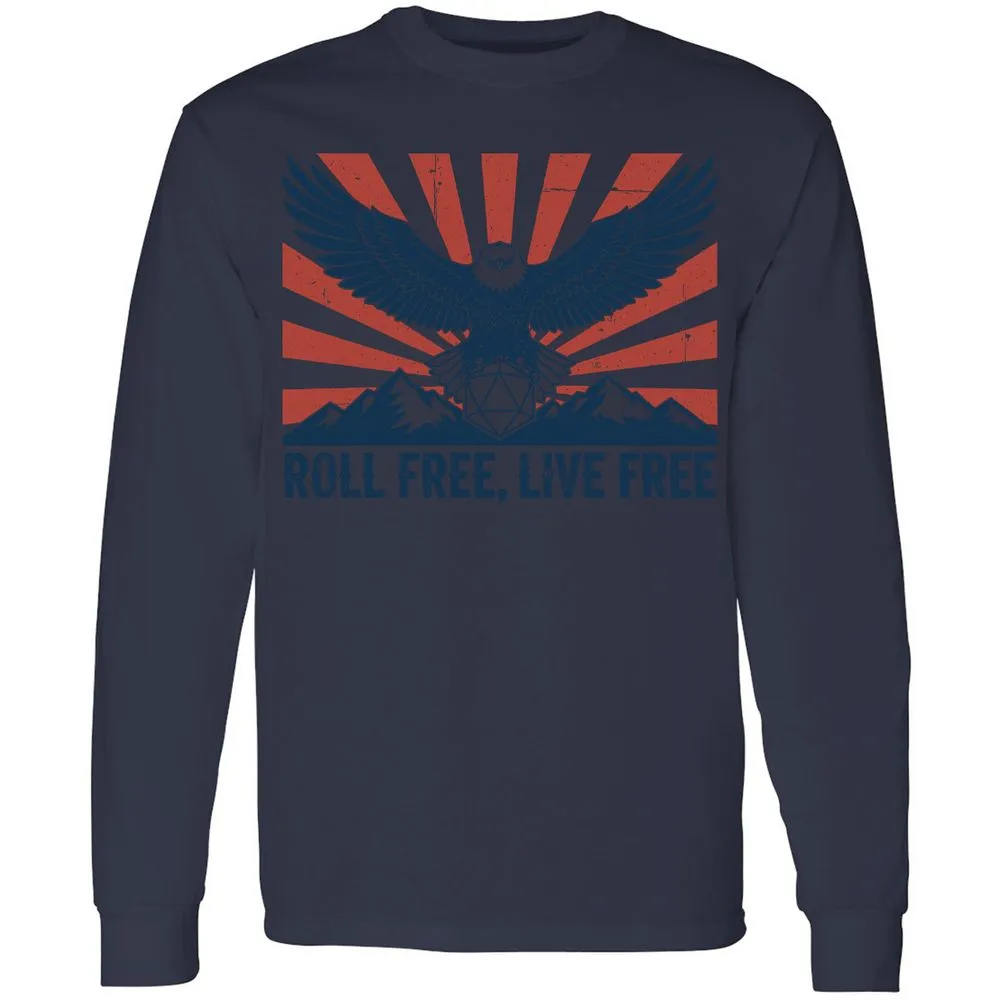 Roll Free, Live Free Long Sleeve T-Shirt - Navy - 12