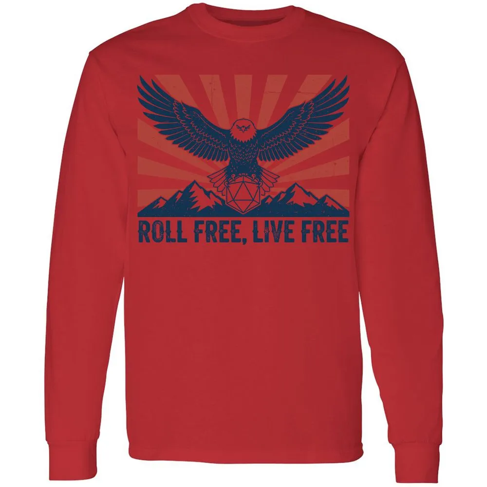 Roll Free, Live Free Long Sleeve T-Shirt - Red - 14