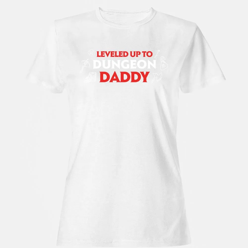 Leveled Up To Dungeon Daddy Women's T-Shirt - White - 16