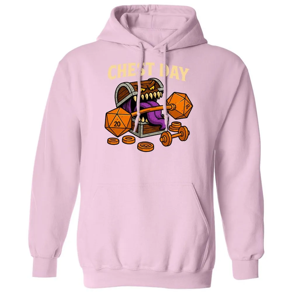 Chest Day Classic Unisex Hoodie - Light Pink - 3
