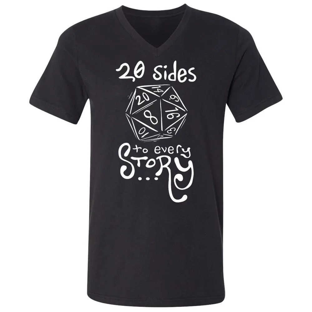 20 Sides to Every Story Unisex V-Neck T-Shirt - Black - 1