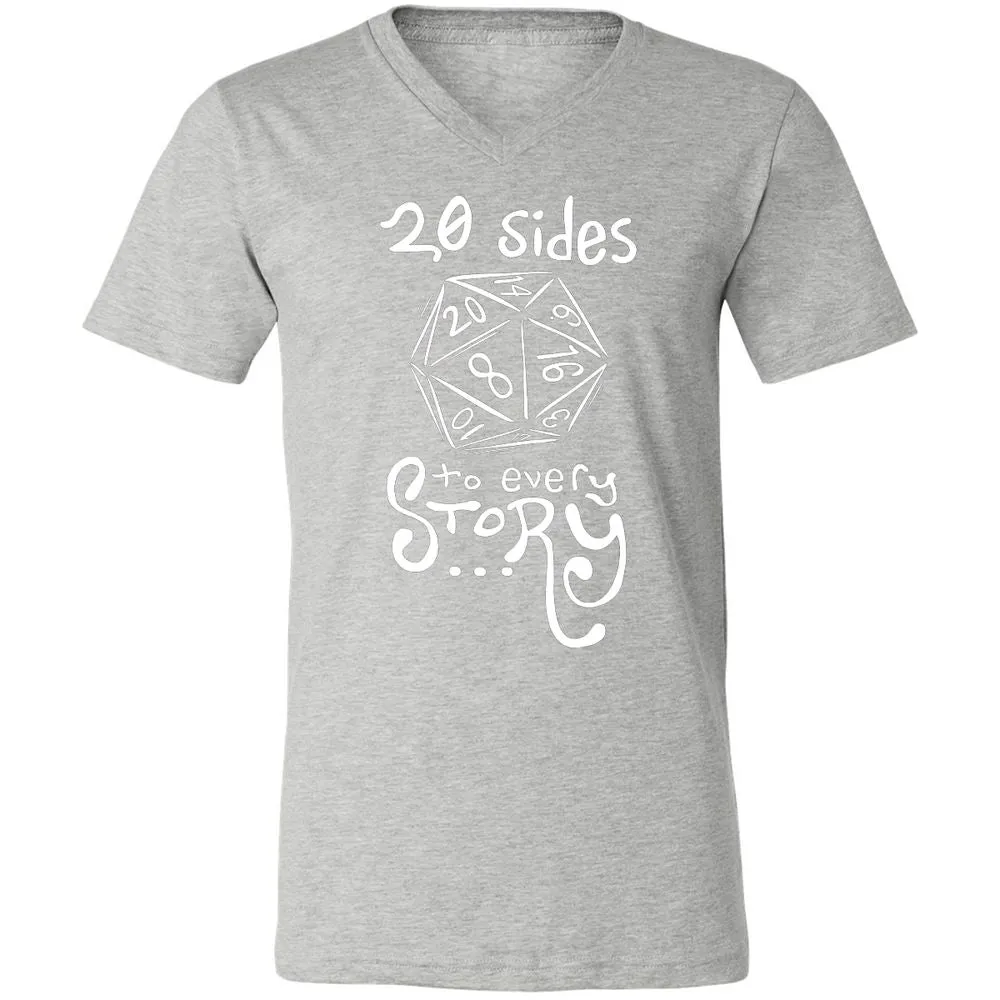 20 Sides to Every Story Unisex V-Neck T-Shirt - Athletic Heather - 7