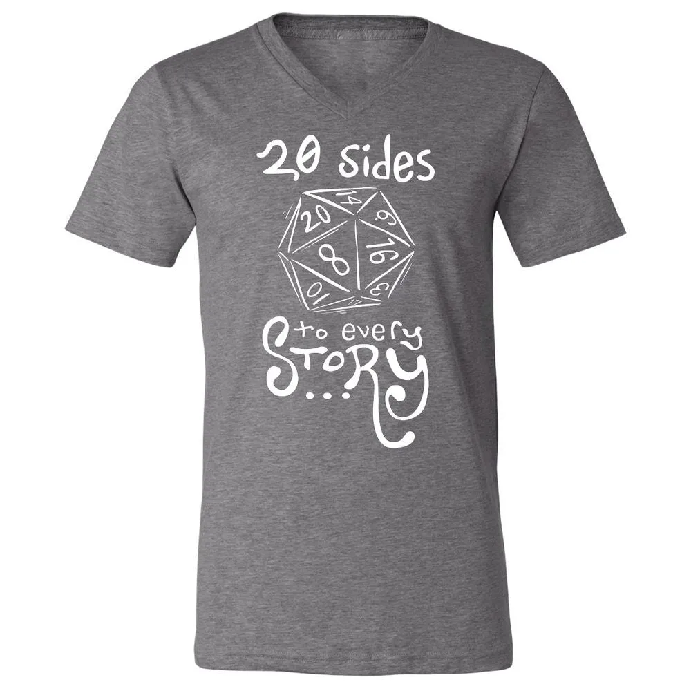 20 Sides to Every Story Unisex V-Neck T-Shirt - Deep Heather - 13