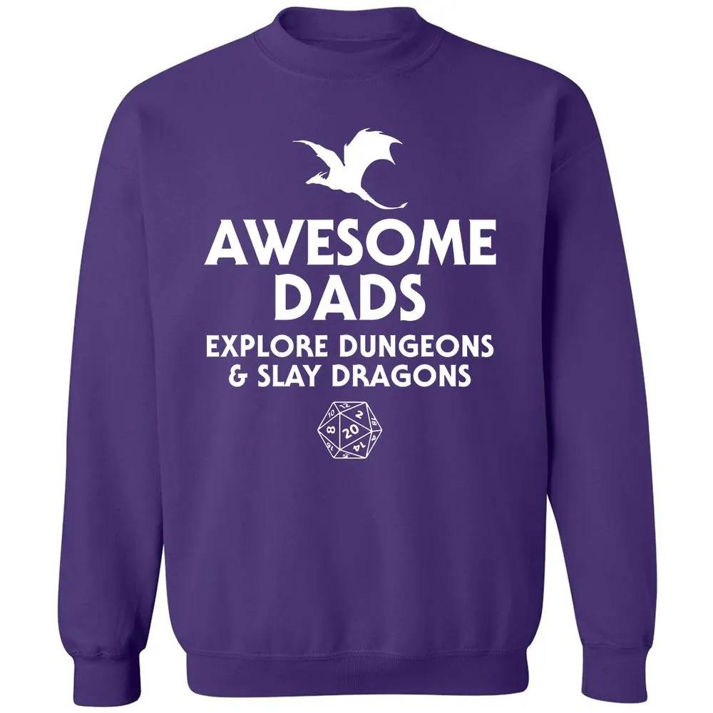 Awesome Dads Slay Dragons Classic Unisex Sweatshirt - Purple - 6