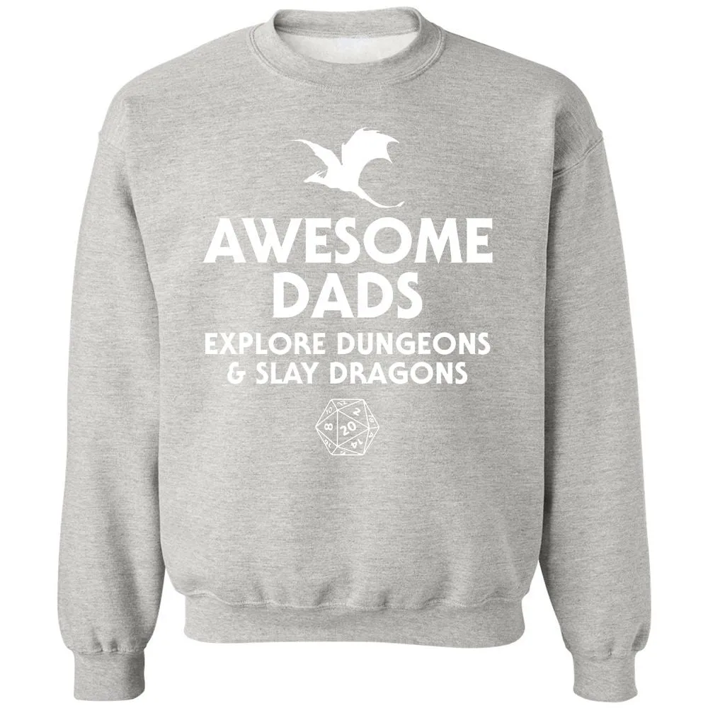 Awesome Dads Slay Dragons Classic Unisex Sweatshirt - Ash - 8