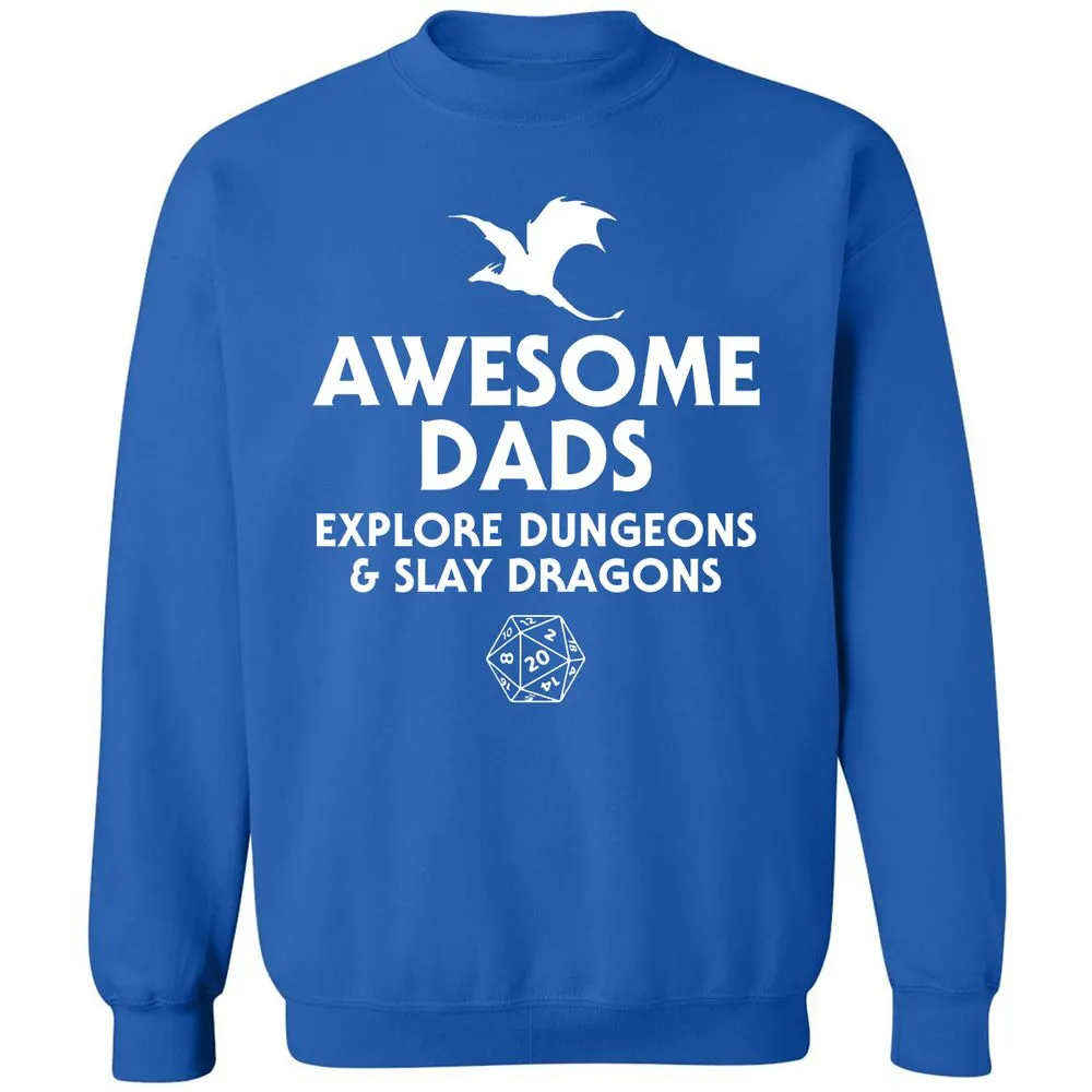Awesome Dads Slay Dragons Classic Unisex Sweatshirt - Royal - 9