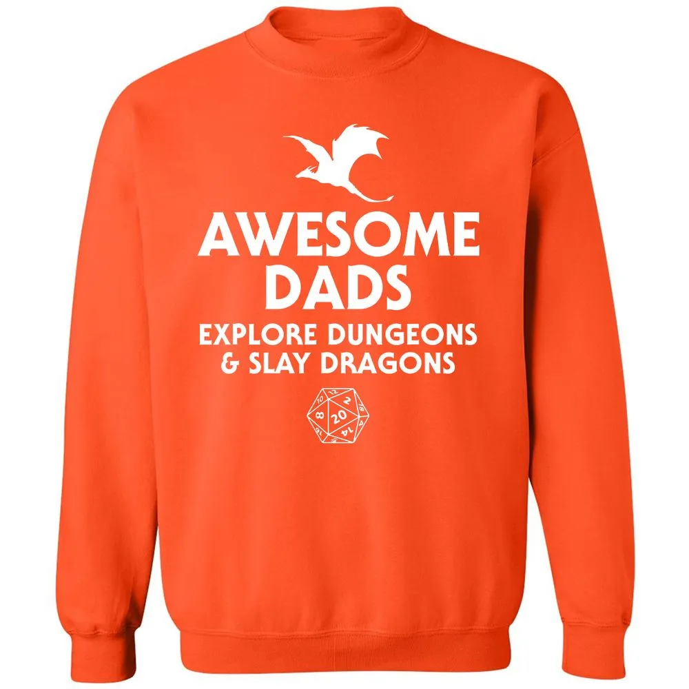 Awesome Dads Slay Dragons Classic Unisex Sweatshirt - Orange - 10