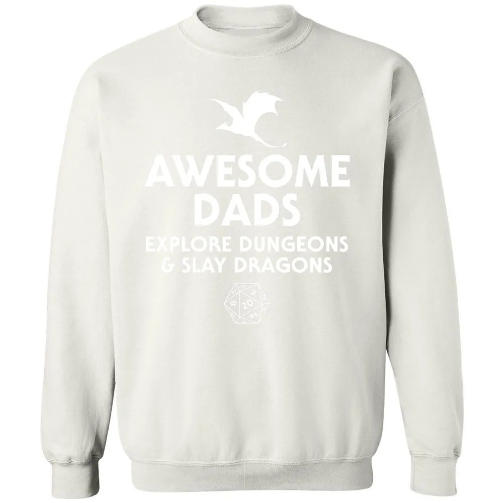 Awesome Dads Slay Dragons Classic Unisex Sweatshirt - White - 12