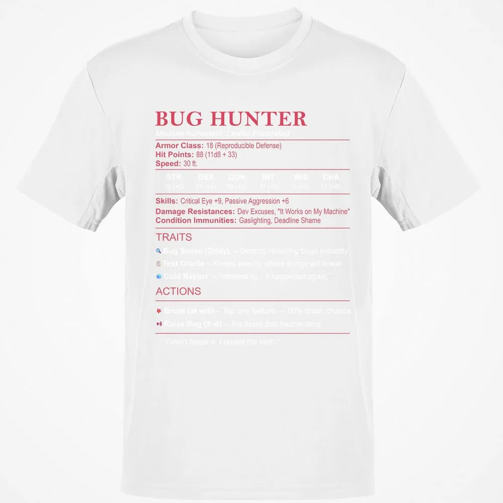 Tester Stats (Bug Hunter) Classic Unisex T-Shirt - White - 12