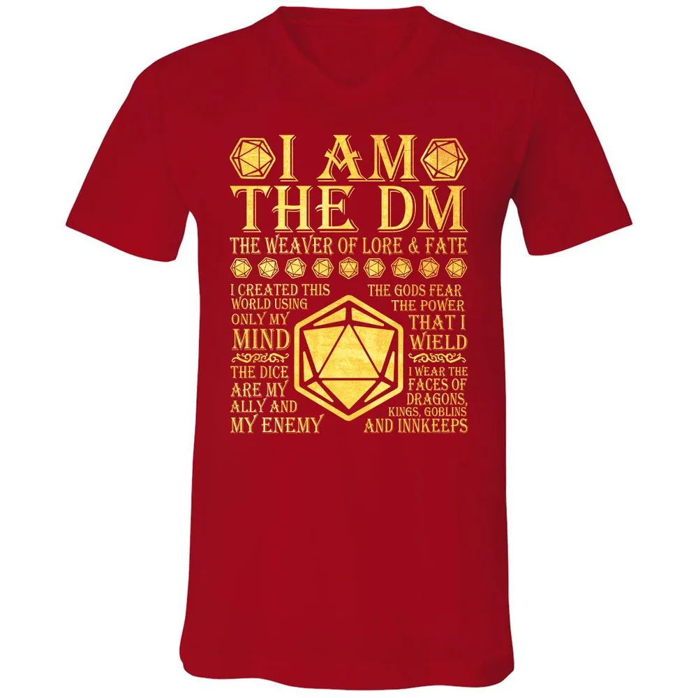 I Am The DM Unisex V-Neck T-Shirt - Red - 3