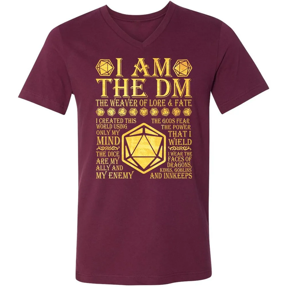 I Am The DM Unisex V-Neck T-Shirt - Maroon - 6