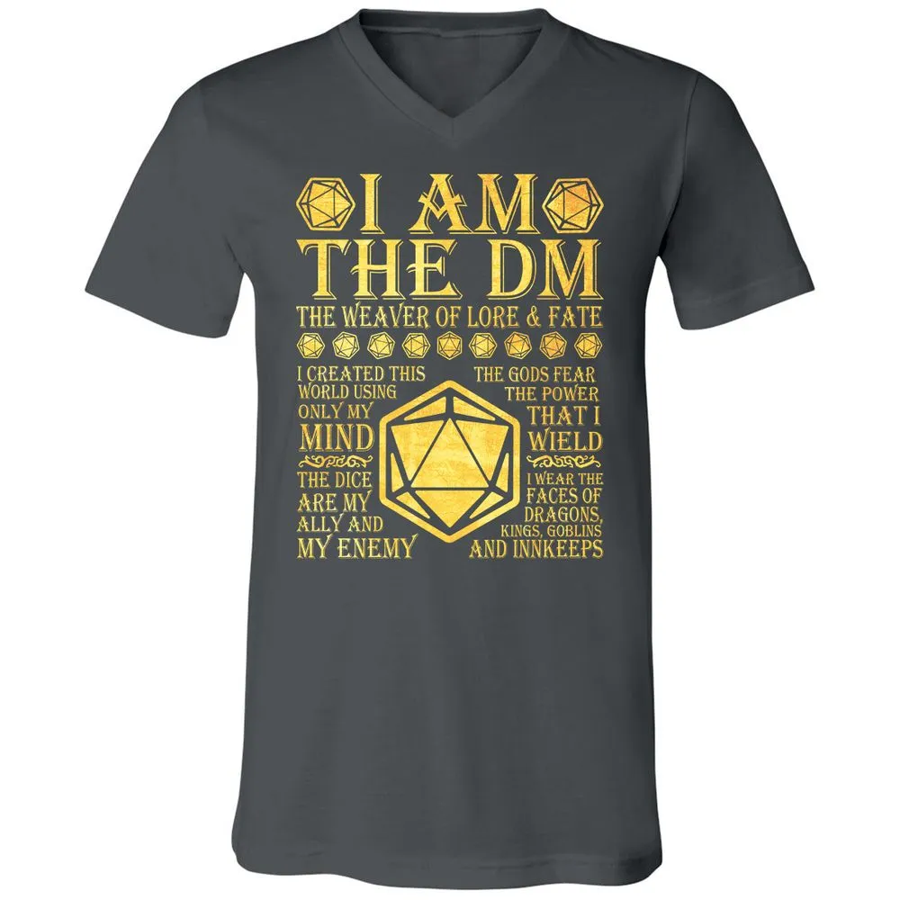 I Am The DM Unisex V-Neck T-Shirt - Asphalt - 12