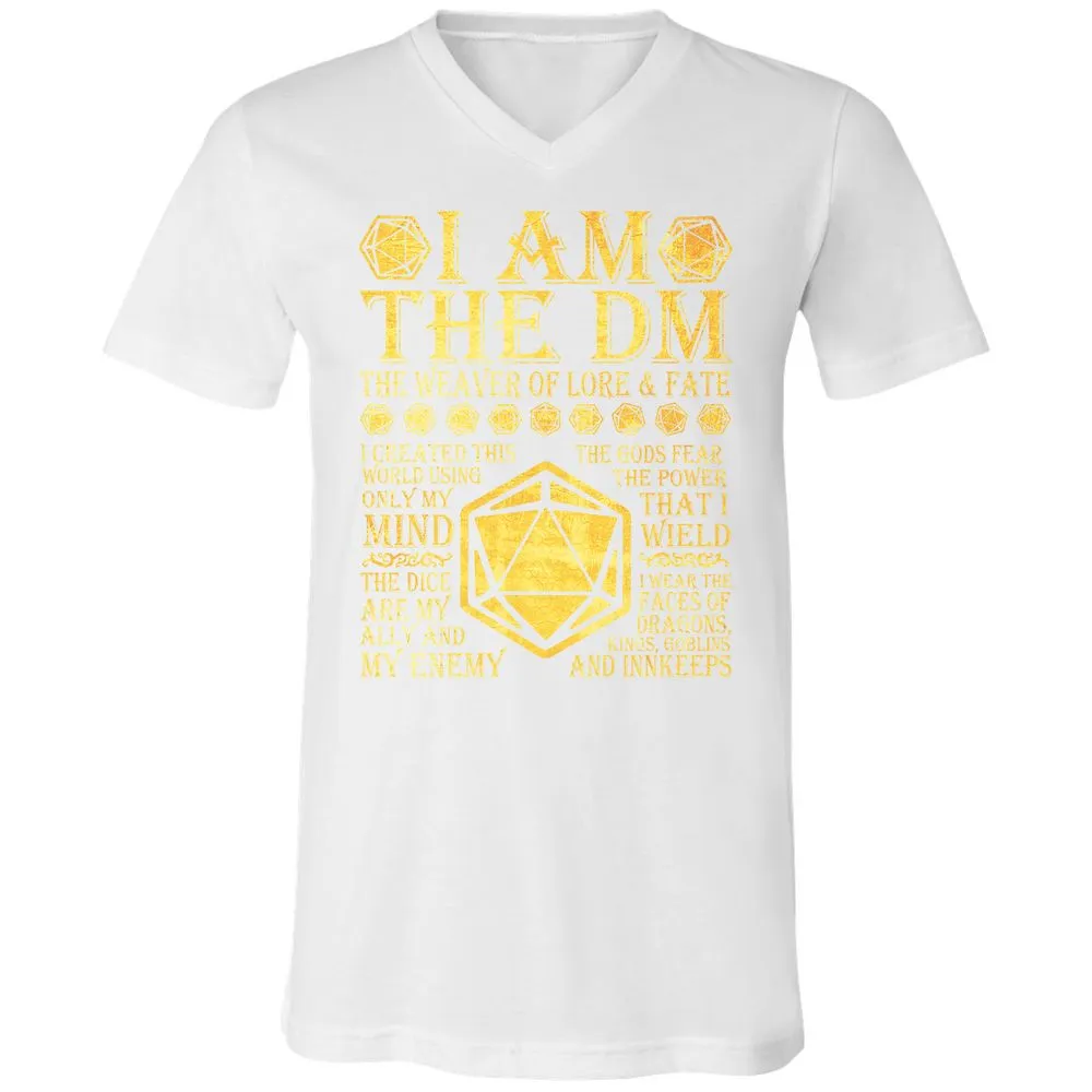 I Am The DM Unisex V-Neck T-Shirt - White - 5