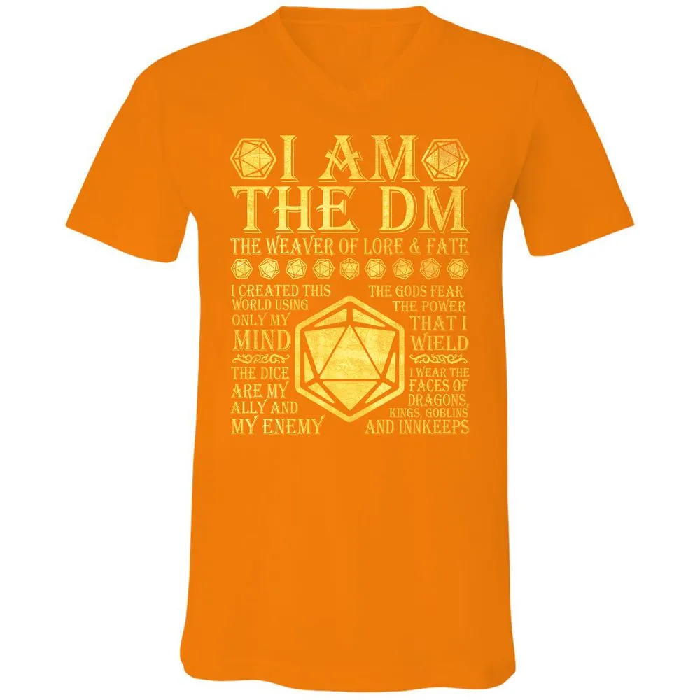 I Am The DM Unisex V-Neck T-Shirt - Orange - 11