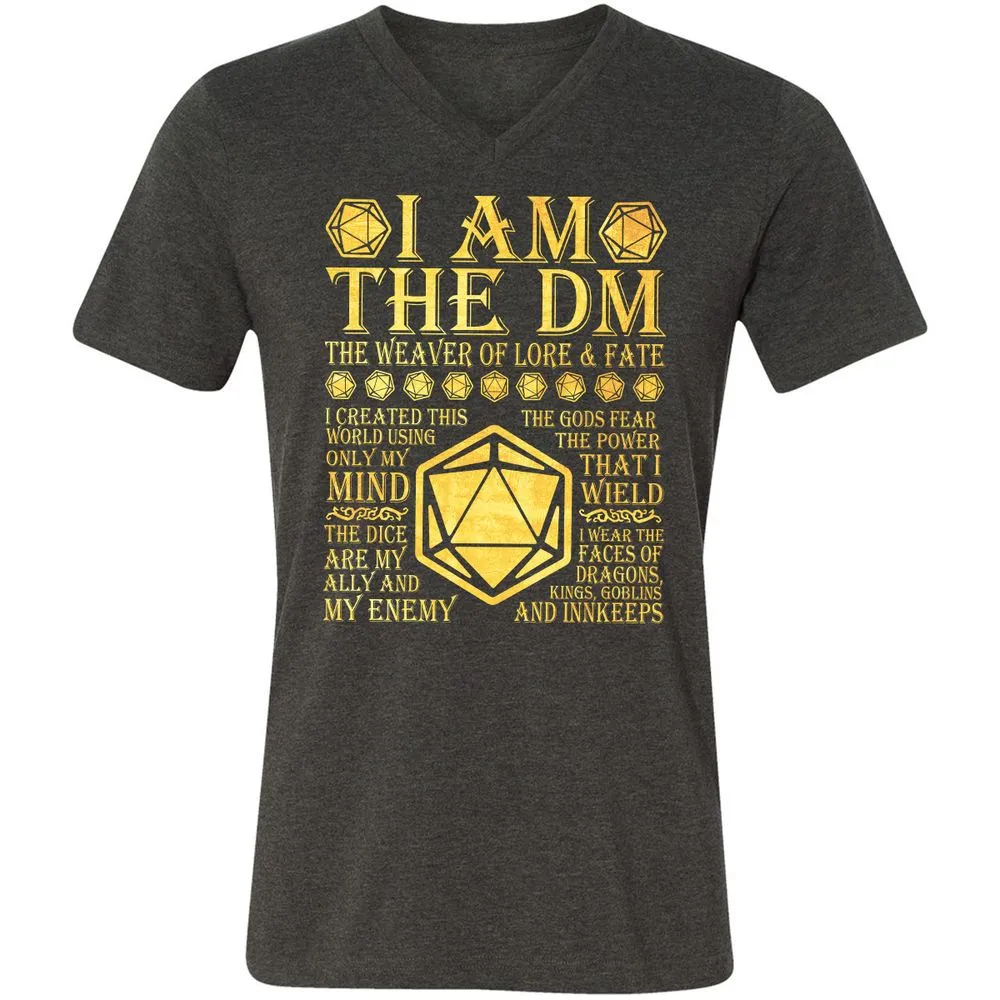 I Am The DM Unisex V-Neck T-Shirt - Dark Grey Heather - 8