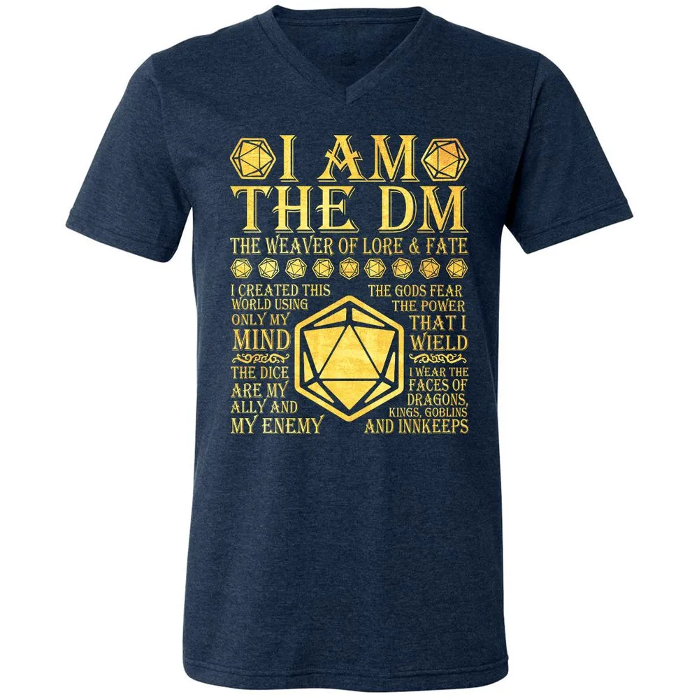 I Am The DM Unisex V-Neck T-Shirt - Heather Navy - 15