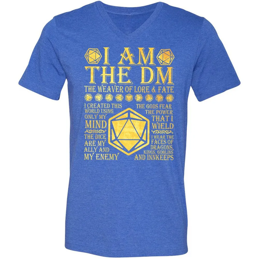I Am The DM Unisex V-Neck T-Shirt - Heather True Royal - 14