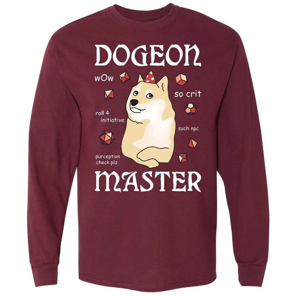 Dogeon Master Long Sleeve T-Shirt - Maroon - 11