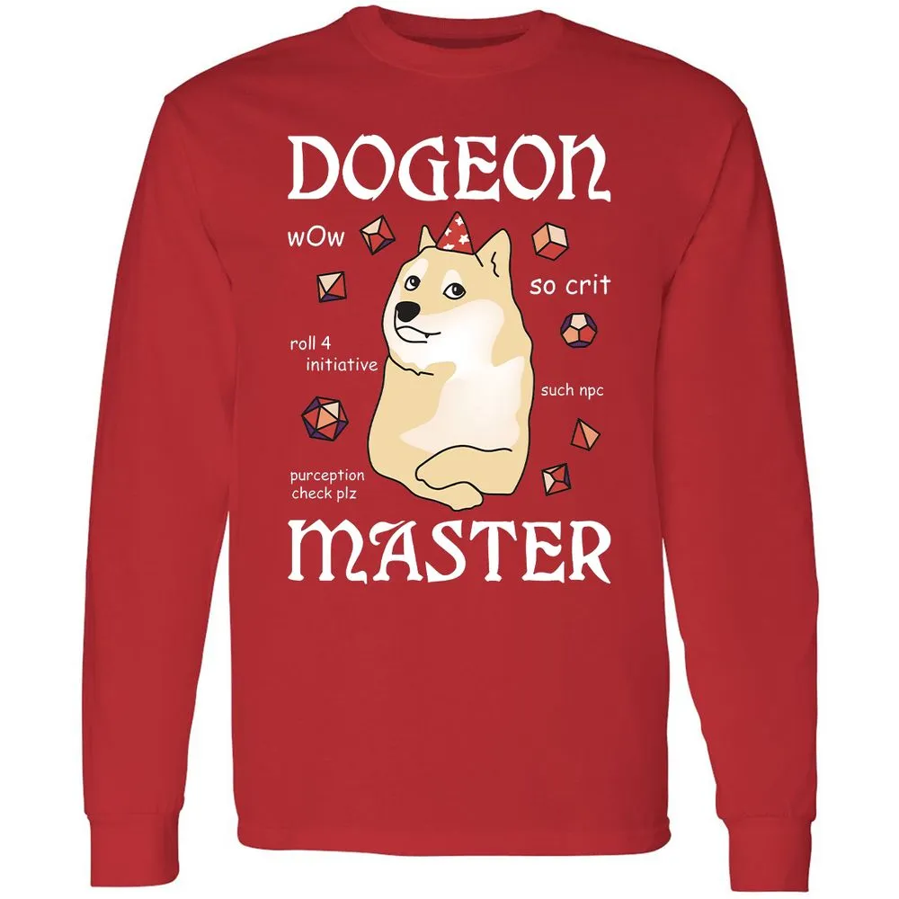 Dogeon Master Long Sleeve T-Shirt - Red - 14