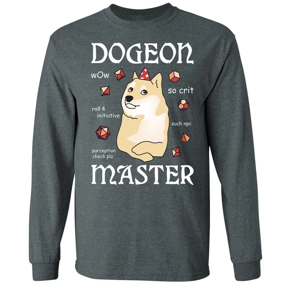 Dogeon Master Long Sleeve T-Shirt - Dark Heather - 15