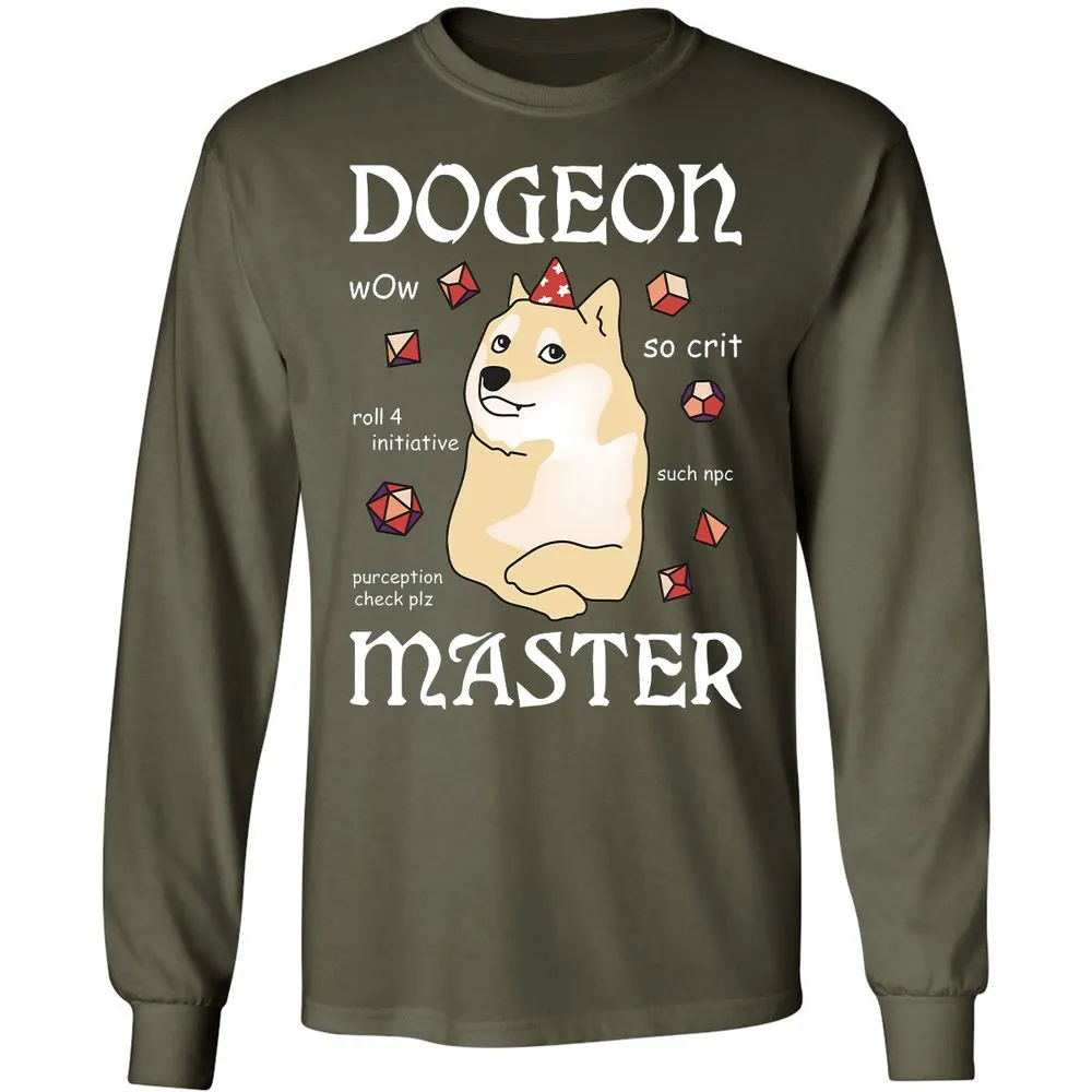 Dogeon Master Long Sleeve T-Shirt - Military Green - 16