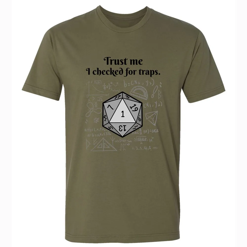 Trust me, I checked for traps. Premium Unisex T-Shirt - Military Green - 5