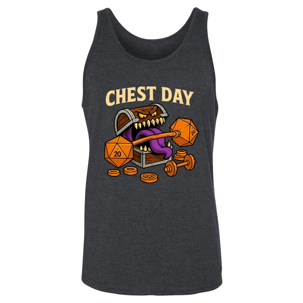 Chest Day Unisex Jersey Tank - Dark Grey Heather - 6