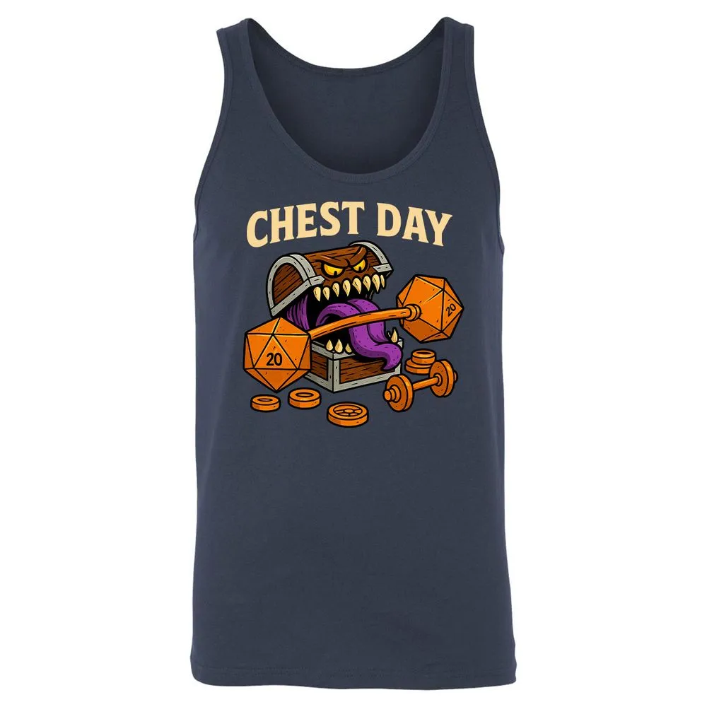 Chest Day Unisex Jersey Tank - Navy - 2