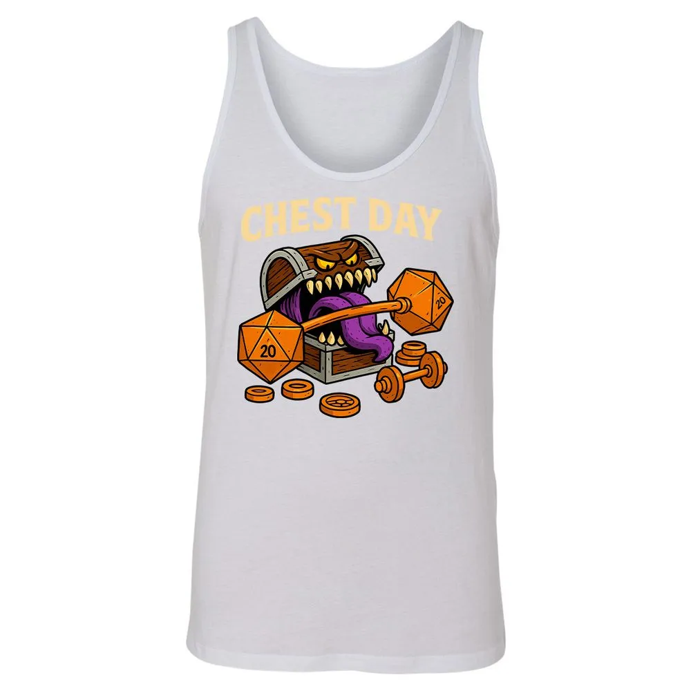 Chest Day Unisex Jersey Tank - White - 14