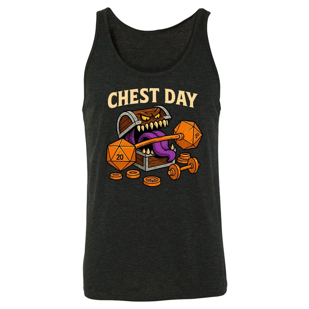 Chest Day Unisex Jersey Tank - Charcoal Black Triblend - 5