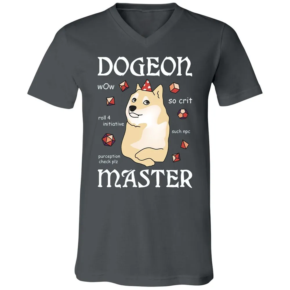 Dogeon Master Unisex V-Neck T-Shirt - Asphalt - 12